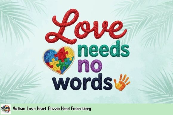 Autism Love Heart Puzzle Hand Embroidery Review