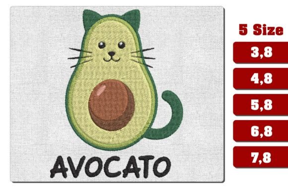 Avocato Pun Cute Avocado Cat Embroidery Review