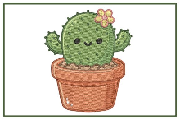 Cute Smiling Cactus Embroidery Design Review
