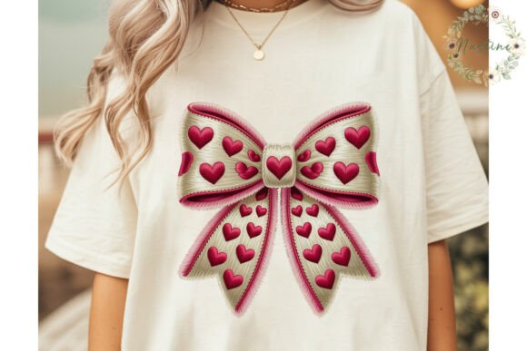 Faux Embroidery Heart Bow PNG Review