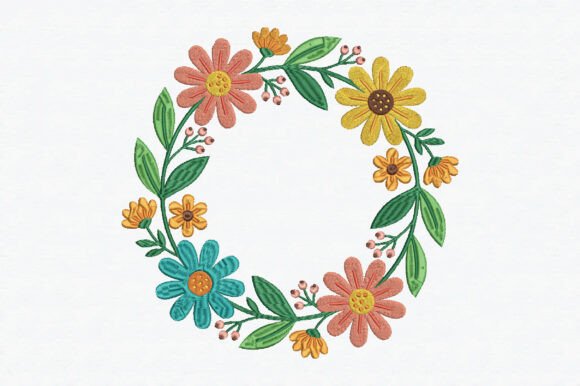 Flower Border Round Embroidery Design Review