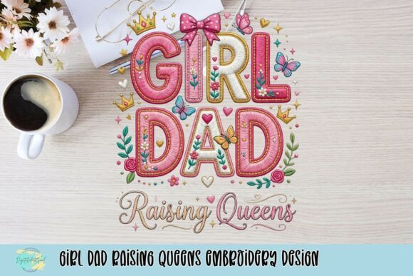 Girl Dad Raising Queens Embroidery Design Review