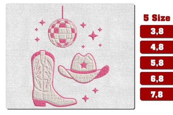 Pink Disco Cowgirl Boot Hat Embroidery Review