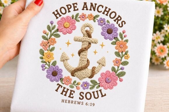 Review: Hope Anchors Soul Floral Embroidery PNG